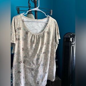 Cream Relaxed Short Sleeve T-Shirt